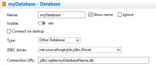 Database Module Settings